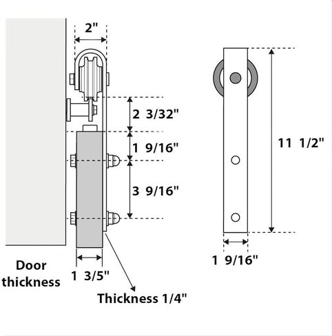 سارتودور باب الحظيرة 32 × 84 بوصة | قاعدة 7422 أبيض | مجموعة الأجهزة الثقيلة لمسار السكك الحديدية 6.6FT | أبواب داخلية صلبة in Kuwait