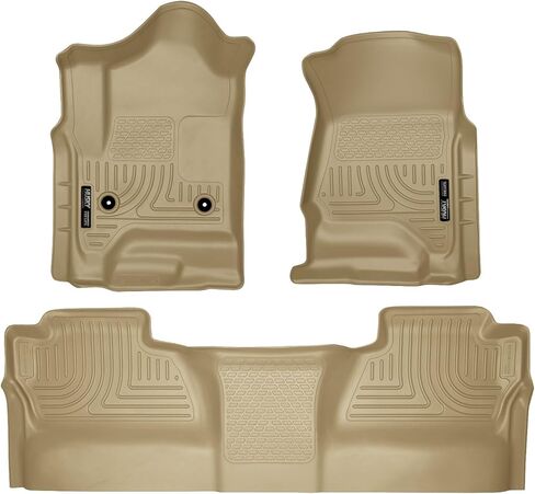 Husky Liners Weatherbeater Floor Mats | Fits 2014-2018 Chevrolet Silverado & GMC Sierra 1500 Crew Cab; 2015-2019 Silverado/Sierra 2500, 3500 Crew Cab (Full Coverage) | 2nd Row, 1-pc Black - 19231 in Saudi Arabia