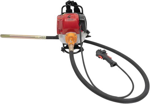 Eapmic Gasoline Concrete Vibrator, 4-Stroke 4.8HP 42.7CC Air Cooled Single Cylinder Backpack Concrete Vibrating Machine Cement Vibrator with 10FT Flexible Shaft Rod for Construction Sites in Saudi Arabia