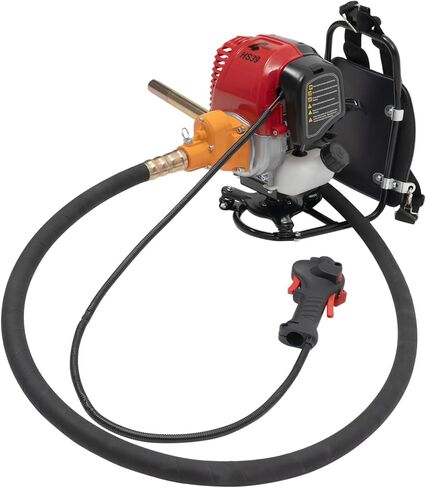 Eapmic Gasoline Concrete Vibrator, 4-Stroke 4.8HP 42.7CC Air Cooled Single Cylinder Backpack Concrete Vibrating Machine Cement Vibrator with 10FT Flexible Shaft Rod for Construction Sites in Saudi Arabia