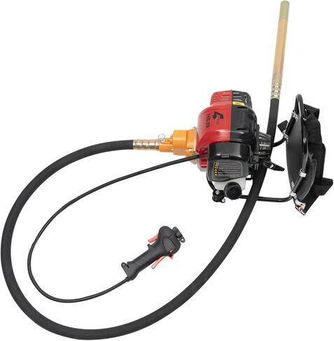 Eapmic Gasoline Concrete Vibrator, 4-Stroke 4.8HP 42.7CC Air Cooled Single Cylinder Backpack Concrete Vibrating Machine Cement Vibrator with 10FT Flexible Shaft Rod for Construction Sites in Saudi Arabia