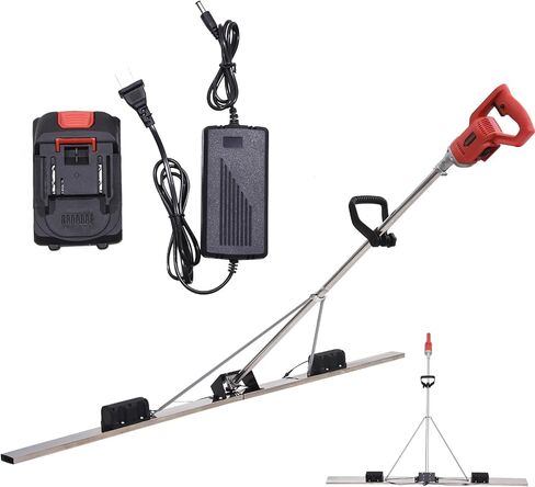 Power Concrete Screed Vibratory Kit Concrete Finishing Tool, Cordless Electric Screed Cement Finishing Vibrating Machin with 6ft Boards, Machine Head + Motor Concretes Surfaces Leveling Tamper Ruler in Saudi Arabia