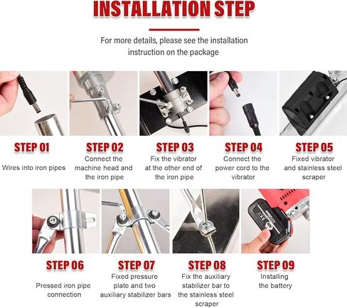 Power Concrete Screed Vibratory Kit Concrete Finishing Tool, Cordless Electric Screed Cement Finishing Vibrating Machin with 6ft Boards, Machine Head + Motor Concretes Surfaces Leveling Tamper Ruler in Saudi Arabia