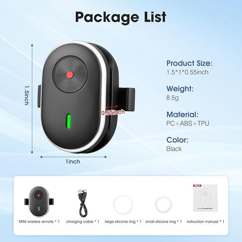 Ring Remote for insta360 GO Ultra/X5//X4/X3/Ace Pro 2 Mini Control for Gopro Hero 13 12 11 Max 2 for DJI Osmo Action 6 5 4 Nano 360 Accessories Phone Wireless Remote in Saudi Arabia