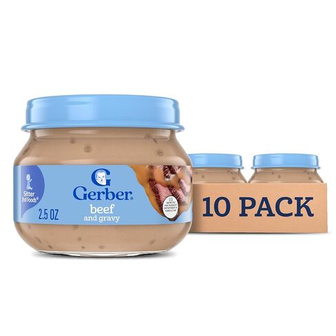 Gerber Stage 2, Chicken and Gravy Jar, Baby Food, Mealtime Poultry Puree, 10-Pack in Saudi Arabia
