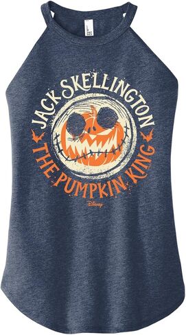 Disney The Nightmare Before Christmas - Jack Skellington Pumpkin King - Juniors High Neck Tank Top in Saudi Arabia