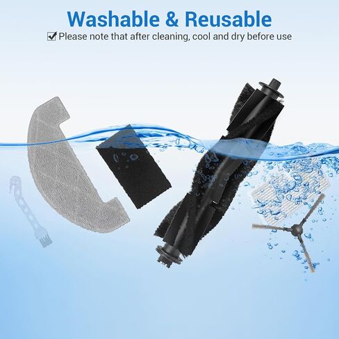 Bluevisk MS1 MAX Replacement Parts for For MONSGA MS1 MAX Robotic Vacuum Cleaner Parts with 1 Roller Brush, 4 HEAP, 6 Mop, 6 Dust Bags, 6 Side Brushes, 1 Clean Brush in Saudi Arabia