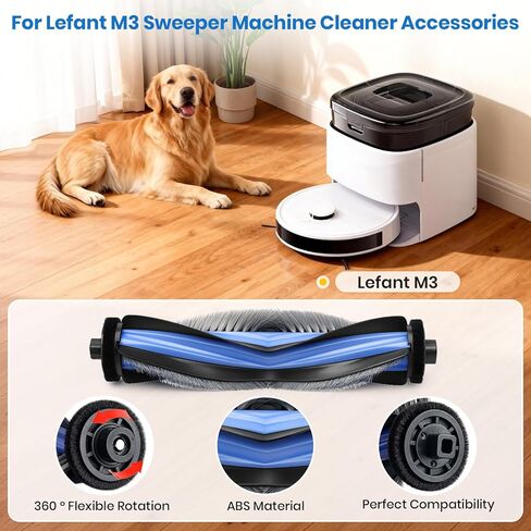M3 Replacement Parts for Lefant M3 Accessories Robotic Vacuum Cleaner Parts 2 Roller Brush,4 HEAP, 6 Mops, 6 Dust Bags, 6 Side Brushes, 1 Clean Brush in Saudi Arabia