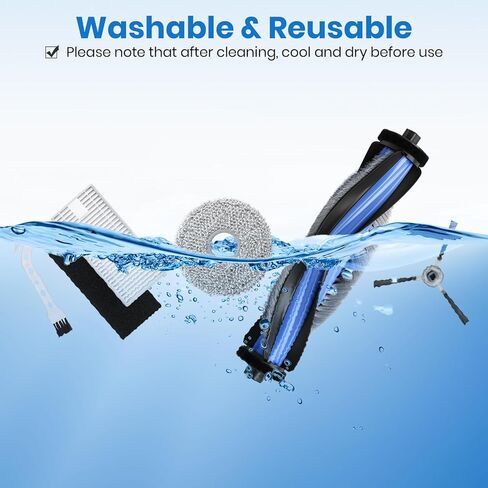M3 Replacement Parts for Lefant M3 Accessories Robotic Vacuum Cleaner Parts 2 Roller Brush,4 HEAP, 6 Mops, 6 Dust Bags, 6 Side Brushes, 1 Clean Brush in Saudi Arabia