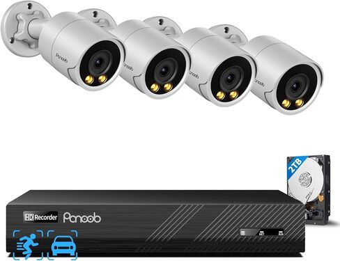 16 نظام كاميرا أمان قناة 4K للتجاري ، 4K 16CH POE NVR 4TB HDD ، 16x 8MP كاميرات IP خارجية سلكية ، رؤية ليلية اللون الذكية ، الكشف عن المركبات البشرية منظمة العفو الدولية ، ميكروفون مدمج ، PB38F1616-8M in Kuwait