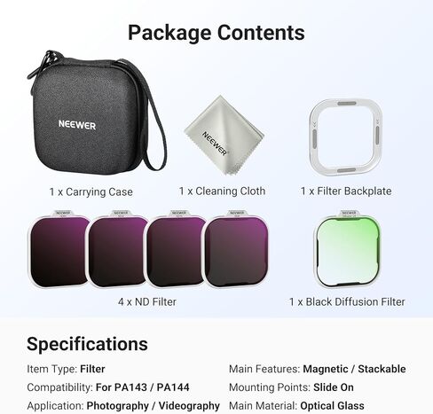 NEEWER 37mm Filter Lens Backplate for PA143/PA144 Phone Cage Only, Quick Release Video Rig Mobile Camera Photography Accessories Compatible with iPhone 17 Pro 17 Pro Max Beastgrip, PA152 in Saudi Arabia