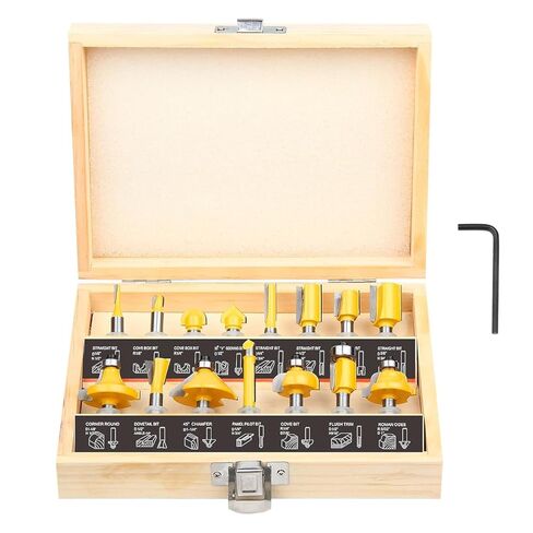 Boren 15Pieces Router Bits Set 1/4 Inch Shank Woodwork Tools，for Doors for Beginners Woodwork Tools，Tables,Shelves,Cabinets,DIY Woodwork. in Saudi Arabia