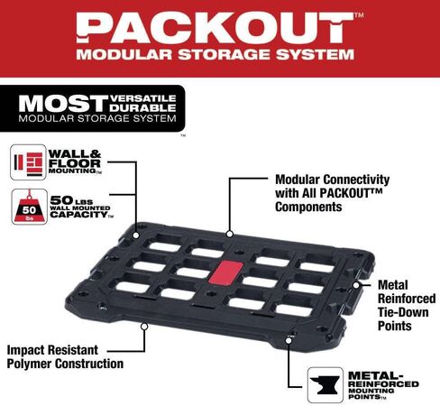 For Milwaukee 48-22-8485 PACKOUT Mounting Plate Length 23.42 in Width 18.42 in Height 18.42 in in Saudi Arabia