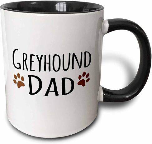 3dRose Greyhound Dog Dad Mug, 11 oz, Black in Saudi Arabia