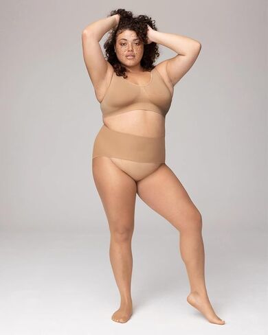 NOOSH Getnoosh PLAY Free-Hugging Seamless Tights For Women | Stylish Comfort & Breathable | Light Weight Sheer Women's Tights No Middle Seam | Mocha - L/XL in Saudi Arabia