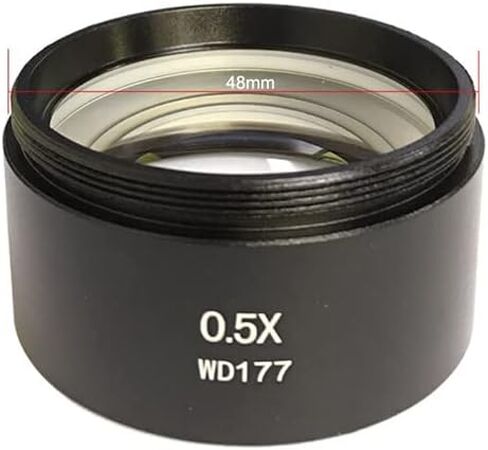 مجموعة المجهر WD287 WD177 0.5X 1X 2.0X عدسة موضوعية مساعدة للمجهر ثلاثي العينيات مجهر ستيريو صناعي خيط 48 مم محولات عدسة المجهر (اللون: 0.5X) in Saudi Arabia