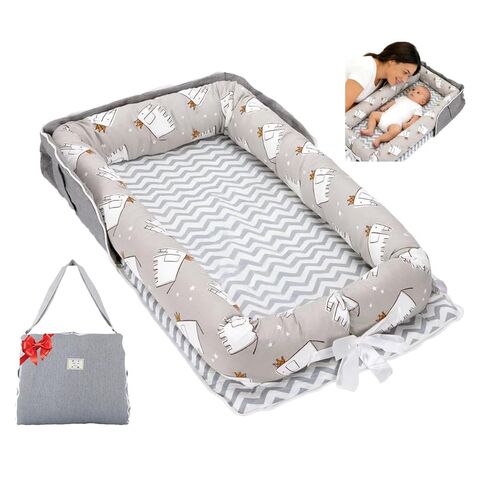 صيد الطفل لحقيبة حديثي الولادة المحمولة ، و Paby Nest Play My Gym مع حزام ، وحجم قابل للتعديل من مواليد الأطفال حديثي الولادة ، ومساحة سحاب داخلية إلى 24 شهرًا (رمادي ألف فحص الطيور) in Kuwait