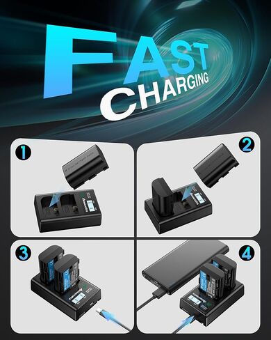بطارية LP-E6NH بقدرة 2950 مللي أمبير في الساعة وشاحن USB مزدوج لكاميرات EOS R,R5,R6,R6 Mark II,R7,90D,80D,70D,60D,5D II,5D III,5D IV,5Ds,6D,6D II,7D,7D Mark II in Kuwait
