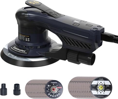 Electric 5.0 Random Orbital Sander 5 & 6-Inch, 360W Brushless Orbital Sander, 10000 RPM Variable 7-Speed Palm Sander for Dustless Woodworking, Metalworking Finishing & Auto Body in Saudi Arabia