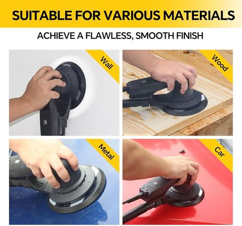 Electric 5.0 Random Orbital Sander 5 & 6-Inch, 360W Brushless Orbital Sander, 10000 RPM Variable 7-Speed Palm Sander for Dustless Woodworking, Metalworking Finishing & Auto Body in Saudi Arabia