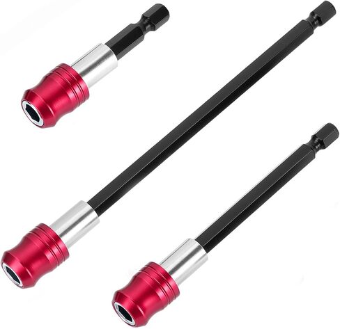 QWORK Magnetic Drill Bit Extension Set, 12-Piece Quick Release Screwdriver Extender Adapter with 1/4 Inch Hex Shank, 3 Sizes (2", 4", 6") in Saudi Arabia