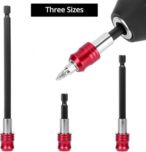 QWORK Magnetic Drill Bit Extension Set, 12-Piece Quick Release Screwdriver Extender Adapter with 1/4 Inch Hex Shank, 3 Sizes (2", 4", 6") in Saudi Arabia