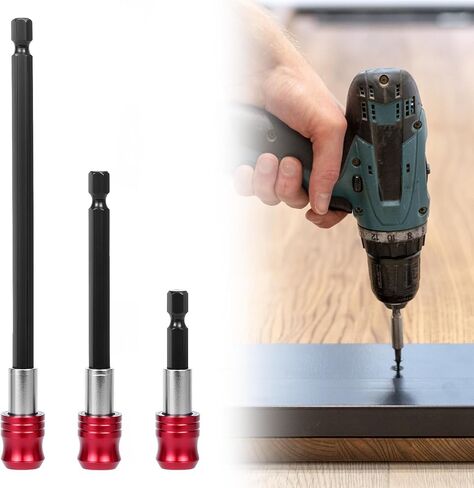 QWORK Magnetic Drill Bit Extension Set, 12-Piece Quick Release Screwdriver Extender Adapter with 1/4 Inch Hex Shank, 3 Sizes (2", 4", 6") in Saudi Arabia