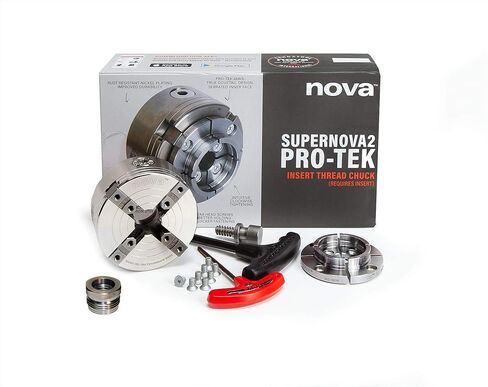 مجموعة ظرف مخرطة الخشب Nova 23262 Premier Pro-Tek Supernova 2 مع مجموعة فك Pro-Tek 2 بوصة، ومسمار دودة الخشب، والملحقات، مُجمَّعة مع إدراج Nova IXNS 1 بوصة × 8tpi in Saudi Arabia