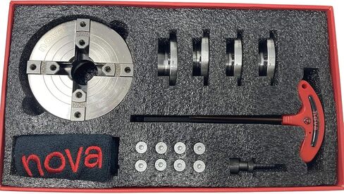 مجموعة ظرف مخرطة الخشب Nova 23262 Premier Pro-Tek Supernova 2 مع مجموعة فك Pro-Tek 2 بوصة، ومسمار دودة الخشب، والملحقات، مُجمَّعة مع إدراج Nova IXNS 1 بوصة × 8tpi in Saudi Arabia
