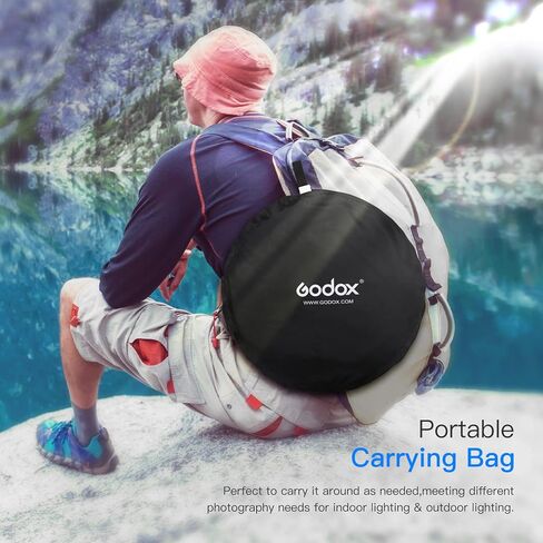 خلفية شاشة Godox مقاس 39x59 بوصة/100x150 سم Chromakey باللون الأخضر والأزرق، عاكس خلفية بيضاوي قابل للطي 7 في 1 مع مشبك حامل وحقيبة للتصوير في الاستوديو in Kuwait