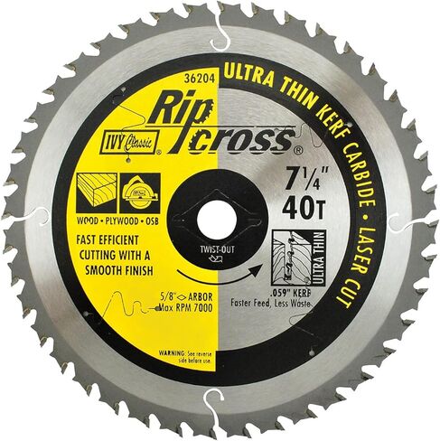IVY Classic 36205 Ripcross 7-1/4 بوصة 40 سنًا رفيعة جدًا من كربيد كيرف الدائري مع 5/8 بوصة من الماس، 25 قطعة in Kuwait