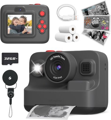 Yehtta Kids Instant Print Camera,Dual-Lens Selfie Camera for Kids, Purple | Christmas Birthday Gifts Toys for 3-12 Year Old Girls, 2.4in Screen 1080P Kid Digital Camera,Portable Toys for 3-12 in Saudi Arabia