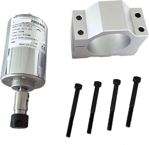 200W 300W 400W 500W 48VDC ER11 ER16 air-cooled spindle high-speed spindle brush and bracket(200WER11 and bracket) in Saudi Arabia