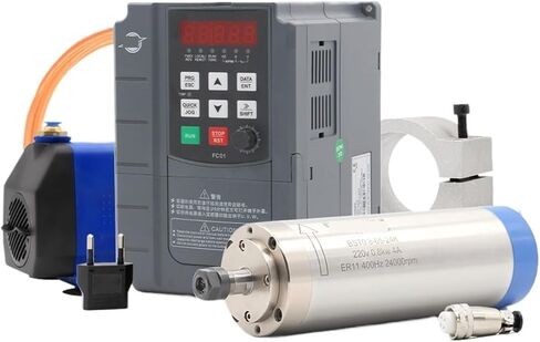 800w water cooled spindle kit 0.8kw 4 piece bearing 65x195mm & 1.5kw inverter & 65mm bracket & 75w water pump in Saudi Arabia