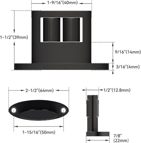 2Pack دليل الحد الأدنى للباب الدليل ، تصميم الأسطوانة على الوجهين ، سبيكة من الألومنيوم مع أسطوانة ناعمة ، أدلة الأبواب المنزلق. in Kuwait