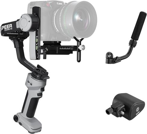 ZHIYUN Crane 4E [رسمي] مثبت جيمبال للكاميرا، مثبت جيمبال DSLR ثلاثي المحاور لكاميرات Canon/Nikon/Sony مع حامل ثلاثي القوائم، التصوير العمودي الأصلي، تسجيل الفيديو، توسيع التخصص in Saudi Arabia