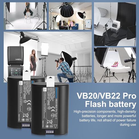 بطارية ليثيوم بديلة VB22/VB20 لسلسلة فلاش Godox V350 V480، متوافقة مع V350S/V350O/V350N/V350F/V350C، V480C/V480S/V480N/V480O/V480F Speedlite (بطاريتان) in Saudi Arabia