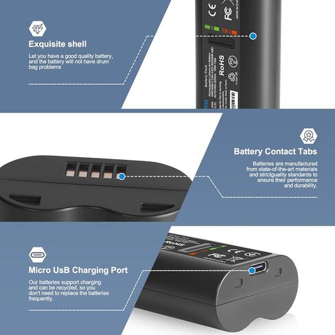 2-Pack Tapo A100 Rechargeable Camera Batteries for Tapo C400, C420, D230, Upgraded Replacement Compatible with TP-Link C400S2, C420S1, C420S2, D230S1 in Saudi Arabia