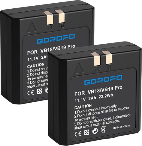 حزمة بطارية بديلة ليثيوم أيون عالية السعة VB18 (عبوتان) لسلسلة Godox VING V850/V850II وV860 Speedlite - متوافقة مع فلاش الكاميرا V860، V860II، V860C/N/S/F/O in Kuwait