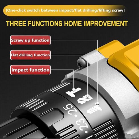 مثقاب مطرقي لاسلكي لبطارية Dewalt 20V MAX، مفك تأثير بدون فرش مدمج من DEROLT، مفك مثقاب مطرقي لاسلكي 1/2 بوصة مع سرعة متغيرة، مقود لتحسين المنزل، الأعمال الخشبية (أداة فقط) in Kuwait