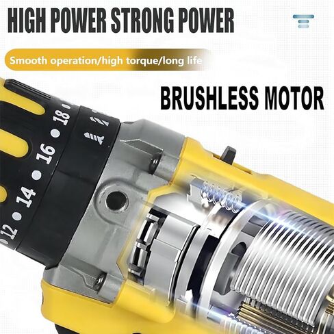مثقاب مطرقي لاسلكي لبطارية Dewalt 20V MAX، مفك تأثير بدون فرش مدمج من DEROLT، مفك مثقاب مطرقي لاسلكي 1/2 بوصة مع سرعة متغيرة، مقود لتحسين المنزل، الأعمال الخشبية (أداة فقط) in Kuwait