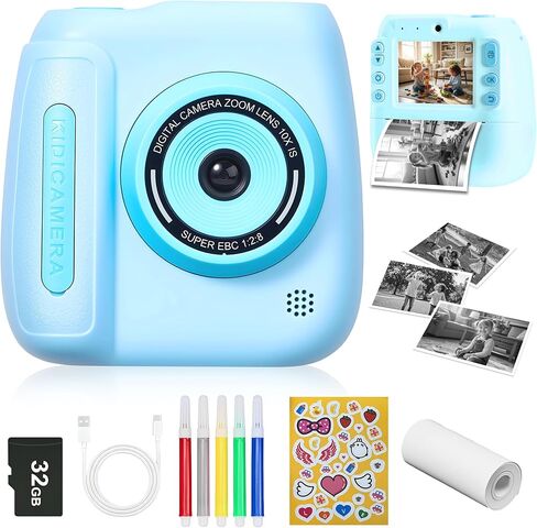 Kids Instant Print Camera - 1080P Video Digital Camera, Portable Toddler Travel Print Toy, Christmas Birthday Gifts for Girls Boys Age 3-12, Pink in Saudi Arabia