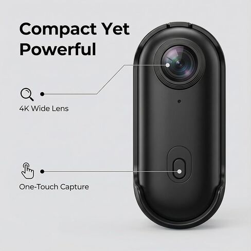 2026 New POV Record PRO 2.0، كاميرا POV مقاومة للماء 4K Pro، كاميرا POVS جديدة واسعة للغاية 128 جيجا بدون استخدام اليدين، رؤية ليلية مقاومة للماء للدراجات النارية والدراجة والسباحة السجلات اليومية (أبيض - 64 جيجابايت) in Kuwait