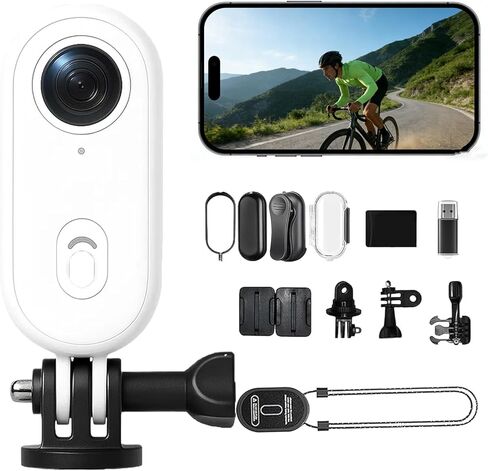 2026 New POV Record PRO 2.0، كاميرا POV مقاومة للماء 4K Pro، كاميرا POVS جديدة واسعة للغاية 128 جيجا بدون استخدام اليدين، رؤية ليلية مقاومة للماء للدراجات النارية والدراجة والسباحة السجلات اليومية (أبيض - 64 جيجابايت) in Kuwait