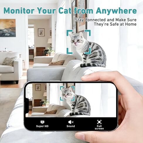 كاميرا WiFi صغيرة لمنزل القطط المُدفأ، دقة 1080 بكسل عالية الدقة، رؤية ليلية، كشف الحركة، زاوية واسعة للغاية 130 درجة، تخزين محلي وسحابي (بطاقة SD غير متضمنة)، مراقبة عن بعد في أي وقت (استخدام المكونات الإضافية فقط) in Kuwait