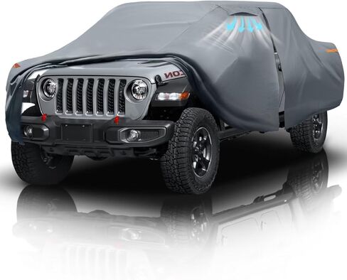 غطاء شاحنة Ford F250 مناسب حسب الطلب لسرير قصير لطاقم السيارة 2001-2025 (6.8 بوصة) مع سحاب للباب، 10 طبقات غطاء شاحنة بيك اب ثقيل خارجي مقاوم للماء في جميع الأحوال الجوية، واقي من غبار الرياح. in Kuwait