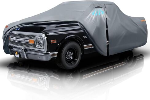 غطاء شاحنة Ford F250 مناسب حسب الطلب لسرير قصير لطاقم السيارة 2001-2025 (6.8 بوصة) مع سحاب للباب، 10 طبقات غطاء شاحنة بيك اب ثقيل خارجي مقاوم للماء في جميع الأحوال الجوية، واقي من غبار الرياح. in Kuwait