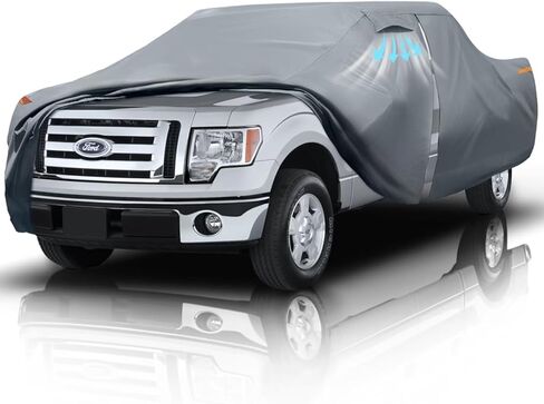 غطاء شاحنة Ford F250 مناسب حسب الطلب لسرير قصير لطاقم السيارة 2001-2025 (6.8 بوصة) مع سحاب للباب، 10 طبقات غطاء شاحنة بيك اب ثقيل خارجي مقاوم للماء في جميع الأحوال الجوية، واقي من غبار الرياح. in Kuwait