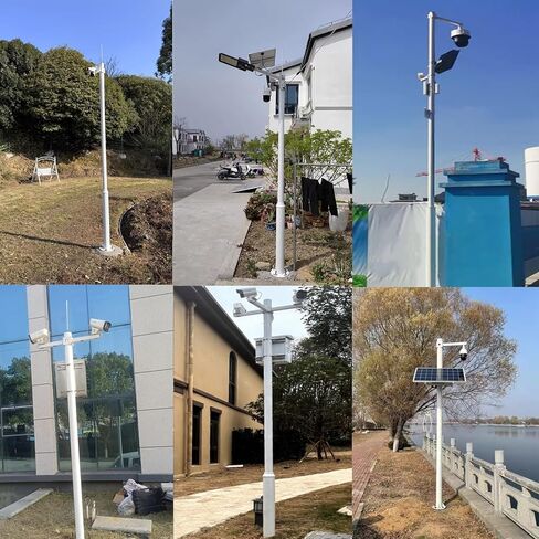 19.7ft Outdoor Security Camera Pole with 40cm Lightning Rod, Universal CCTV Stand for Backyard Surveillance, Adjustable Height (B, 196.9in/500cm) in Saudi Arabia