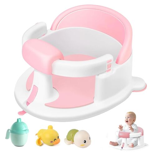 Baby Bath Seat for Babies 6 Months & Up, Toddler Bath Seats for Babies Sitting Up, Non-Slip Infant Bath Tub Chair with Suction Cups & Soft Cushion for Shower, Compact Toddler Bathtub Seat, Grey in Saudi Arabia